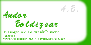 andor boldizsar business card